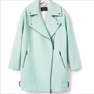 Banana Republic Moto Cocoon Coat in mint color